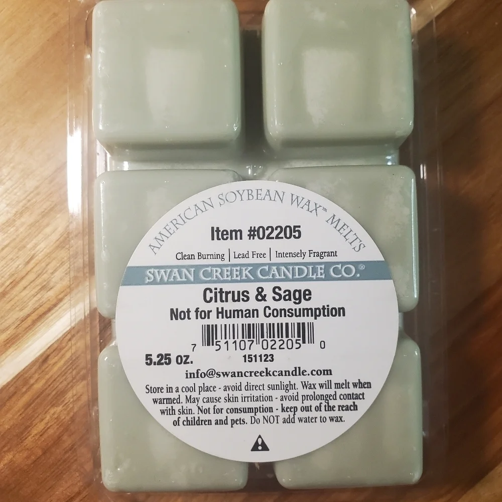 CITRUS & SAGE by SWAN CREEK CANDLE CO. Herbal Melts 100% Natural Wax 5.25 oz NWT
